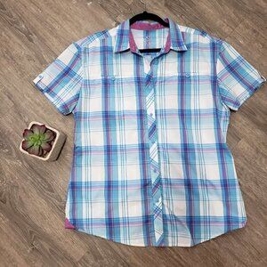 Kuhl Plaid Short Sleeve Button Down Shirt XL
